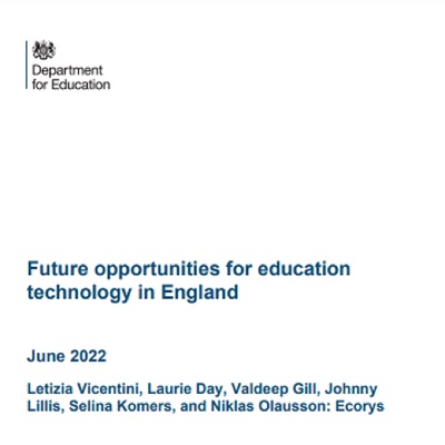 Future opportunities for education technology in England